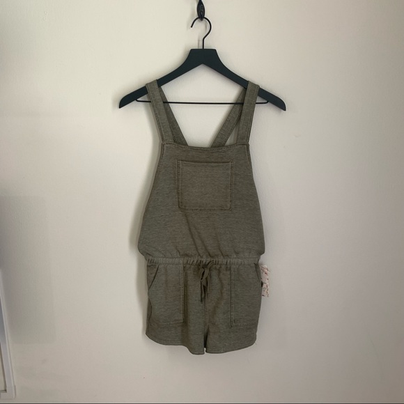 NWT PINK ROSE Olive Green Overall Sleeveless Romper Small - Picture 3 of 14